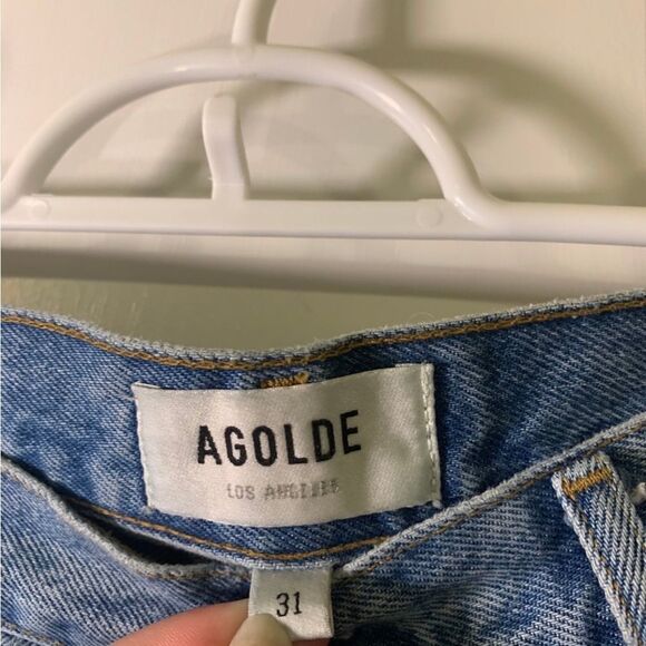 AGOLDE Size 31 Distressed Blue Jeans - Picture 4 of 5